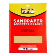 RODO FIT FOR THE JOB SANDPAPER 10 ASSORTED SHEETS (FFJASP10A)