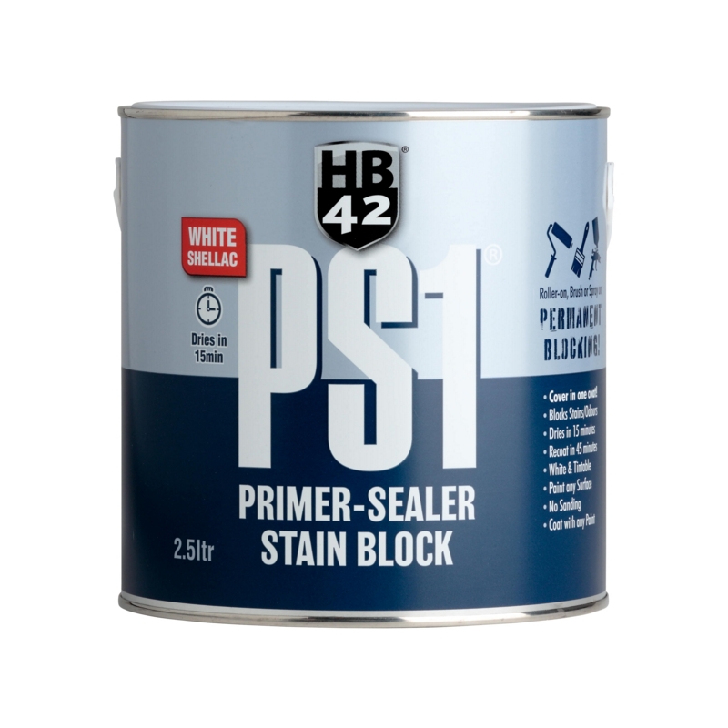 HB42 PS1 WHITE SHELLAC PRIMER & SEALER 2.5LT Winterstoke Decorators