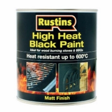 RUSTINS HIGH HEAT BLACK TO 600C 250MLS