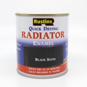 RUSTINS QD RADIATOR PAINT BLACK SATIN 250ML