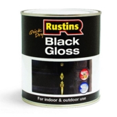RUSTINS QUICK DRY BLACK GLOSS PAINT 500ML