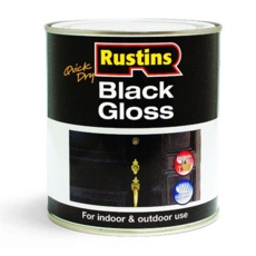 RUSTINS BLACK GLOSS PAINT 250ML