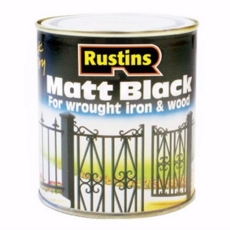 RUSTINS QUICK DRY MATT BLACK PAINT 500ML