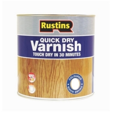 RUSTINS QUICK DRY VARNISH SATIN OAK LITRE