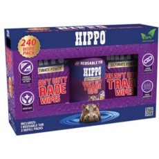 HIPPOR HEAVY DUTY TRADE WIPES 1 TUB + 2 REFILLS