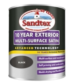 SANDTEX  10 YEAR SATIN MULTI SURFACE   BLACK 750ML