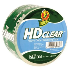 DUCK TAPE HEAVY DUTY PACKAGING TAPE CLEAR  50mm x 25m