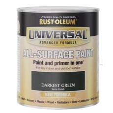 RUST-OLEUM UNIVERSAL DARKEST GREEN SATIN 250ML