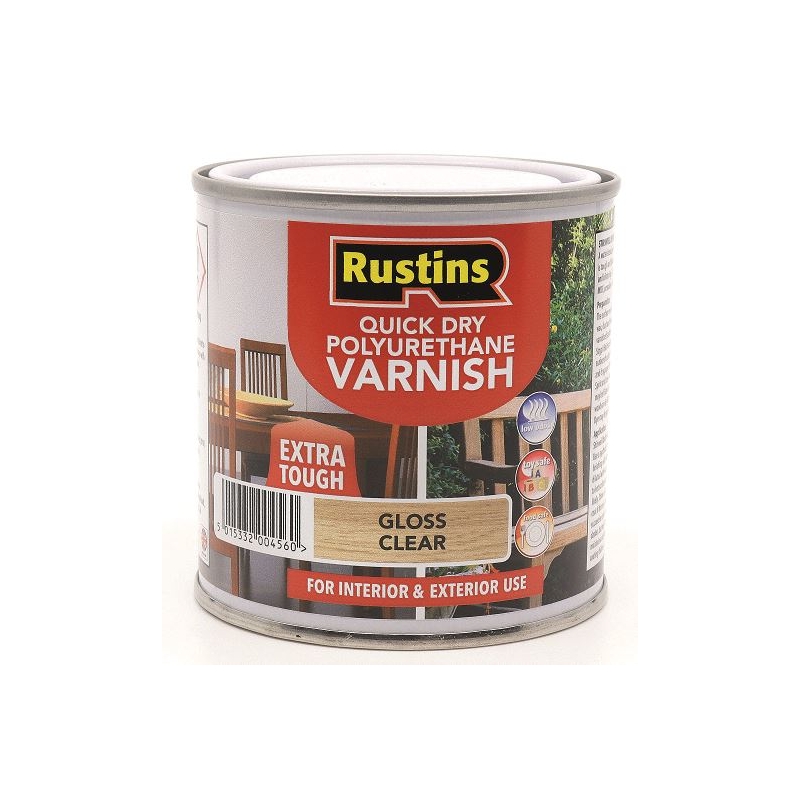 RUSTINS QUICK DRY POLYURETHANE VARNISH GLOSS CLEAR 2.5LTR Winterstoke