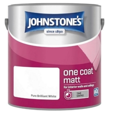 JOHNSTONE'S ONE COAT MATT PURE BRILLIANT WHITE 2.5L
