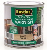 RUSTINS QUICK DRY POLYURETHANE VARNISH MATT CLEAR 2.5LTR