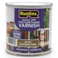 RUSTINS QUICK DRY POLY VARNISH SATIN ANTIQUE PINE 2.5LTR