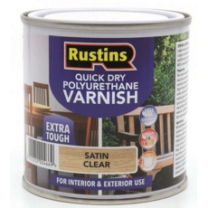 RUSTINS QUICK DRY POLYURETHANE VARNISH SATIN CLEAR 5LTR