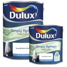 DULUX SIMPLY REFRESH ONE COAT MATT BRILLIANT WHITE 2.5LITRE